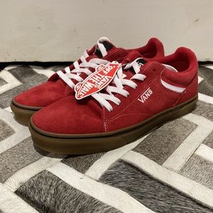 Vans Suede Red Shoes Size 9.5 Men Brand New